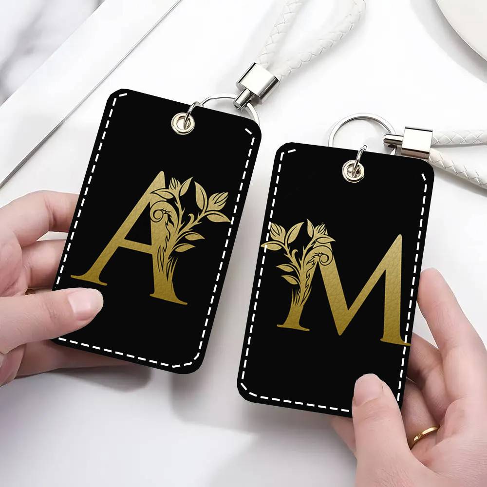 Monogram Keychain Leather - 레터 모노그램 카드 케이스 키체인 액세스