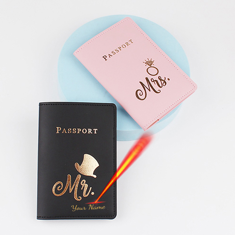 Personalized Name Box - 맞춤형 이름 Mr/Mrs 로고 여권 커버,