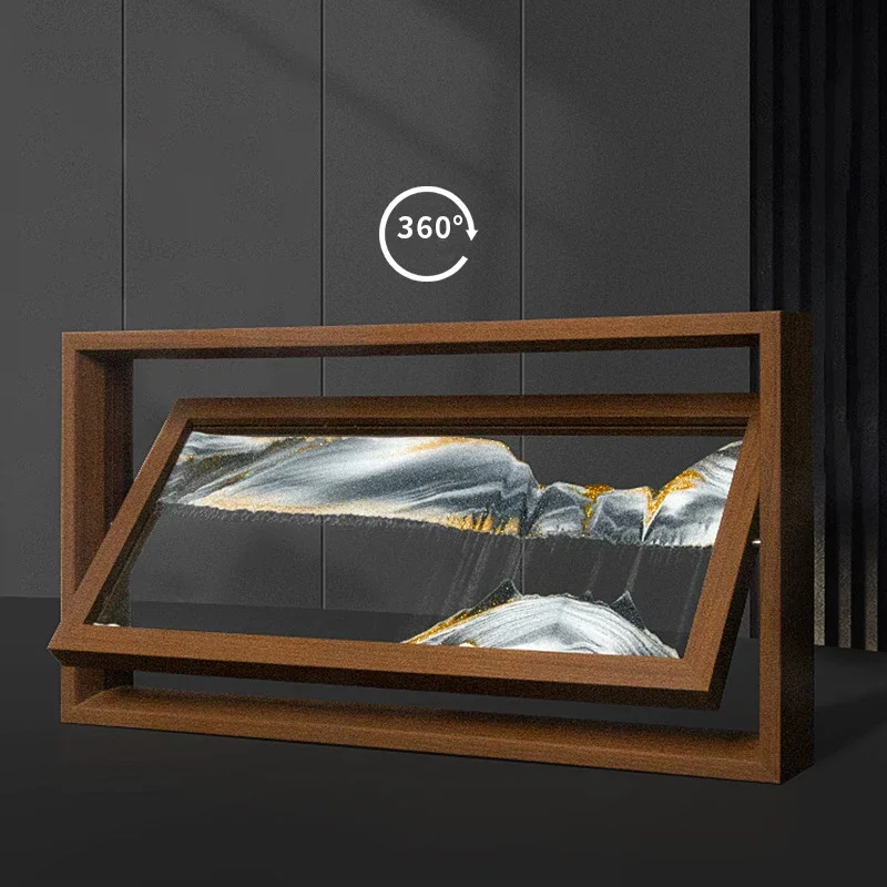 3D 회전 가능한 풍경 이동 모래 예술 그림, 퀵샌드  - Engraved Wood Frame 리뷰 및 가격